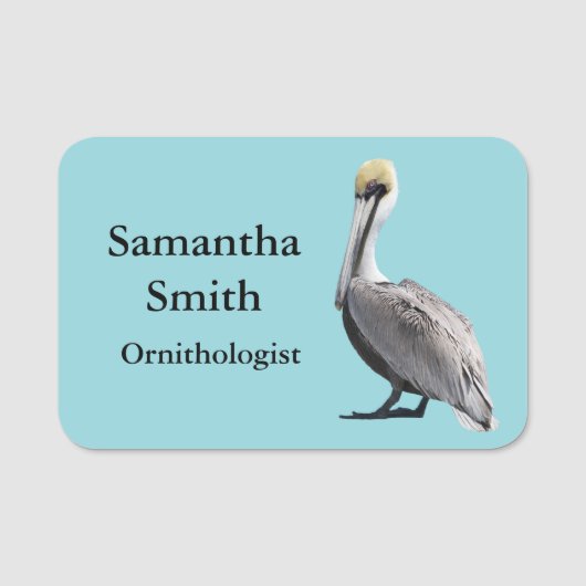 Bruin Pelican Design Name Tag (Voorkant)