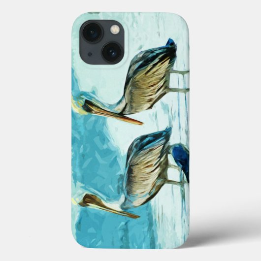 Bruin Pelican in winterkleuren Abstract ontwerp Case-Mate iPhone Case (Achterkant)
