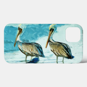 Bruin Pelican in winterkleuren Abstract ontwerp Case-Mate iPhone Case