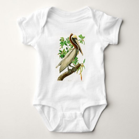 Bruin Pelican John James Audubon Birds of America Romper (Voorkant)
