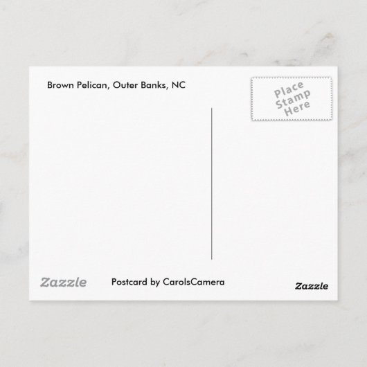 Bruin Pelican OBX-Briefkaart Briefkaart (Achterkant)