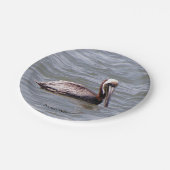 Bruin Pelikaan papier bord (Gekanteld)