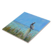 Bruin Pelikaan Postal Coastal Art Tegeltje (Zijkant)