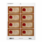 BRUIN PERKAMENT EN RODE WAS SEAL MONOGRAM ETIKET (Full Sheet)