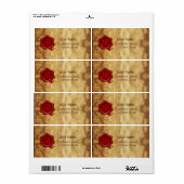 BRUIN PERKAMENT EN RODE WAS SEAL MONOGRAM ETIKET (Full Sheet)