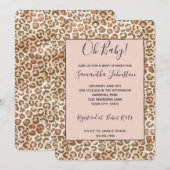 Bruin Perzik Blush Ombre Luipaard Print Kaart (Voorkant / Achterkant)