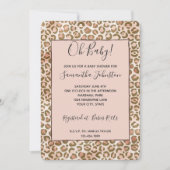 Bruin Perzik Blush Ombre Luipaard Print Kaart (Voorkant)