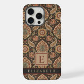  bruin perzik roze paisley patroon iPhone hoesje (Achterkant)