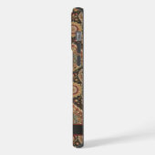  bruin perzik roze paisley patroon iPhone hoesje (Linkerkant)