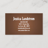 Bruin Pet Sitting Dog Walker Visitekaartje (Achterkant)