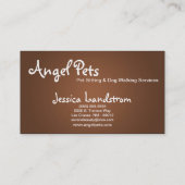 Bruin Pet Sitting Dog Walker Visitekaartje (Achterkant)