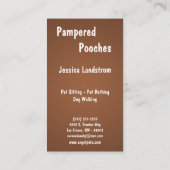 Bruin Pet Sitting Dog Walker Visitekaartje (Achterkant)