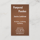 Bruin Pet Sitting Dog Walker Visitekaartje (Achterkant)