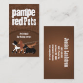 Bruin Pet Sitting Dog Walker Visitekaartje (Voorkant / Achterkant)