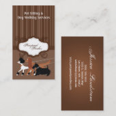 Bruin Pet Sitting Dog Walker Visitekaartje (Voorkant / Achterkant)