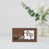 Bruin Pet Sitting Dog Walker Visitekaartje (Staand voorkant)