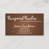 Bruin Pet Sitting Dog Walker Visitekaartje (Achterkant)