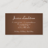 Bruin Pet Sitting Dog Walker Visitekaartje (Achterkant)