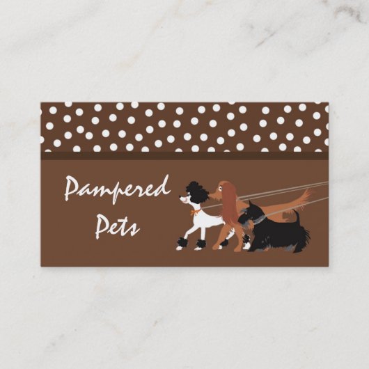 Bruin Pet Sitting Dog Walker Visitekaartje (Voorkant)