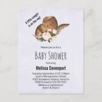 Bruin Pet van Cowgirl met roze bloemen Baby shower