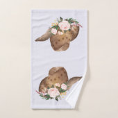 Bruin Pet van Cowgirl met roze bloemen Bad Handdoek (Handdoek)