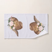 Bruin Pet van Cowgirl met roze bloemen Bad Handdoek (Handdoek)