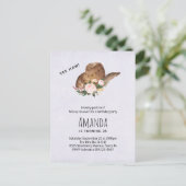 Bruin Pet van Cowgirl met roze bloemen Birthday Uitnodiging Briefkaart (Staand voorkant)