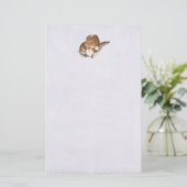 Bruin Pet van Cowgirl met roze bloemen Briefpapier (Staand voorkant)