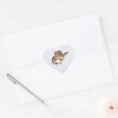 Bruin Pet van Cowgirl met roze bloemen Hart Sticker (Envelop)