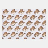 Bruin Pet van Cowgirl met roze bloemen Inpakpapier Vel (Voorkant 2)