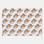 Bruin Pet van Cowgirl met roze bloemen Inpakpapier Vel (Voorkant)