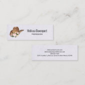 Bruin Pet van Cowgirl met roze bloemen Mini Visitekaartje (Voorkant / Achterkant)