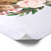 Bruin Pet van Cowgirl met roze bloemen Poster (Hoek)