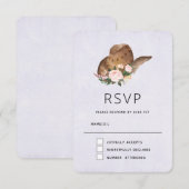Bruin Pet van Cowgirl met roze bloemen RSVP Kaartje (Voorkant / Achterkant)