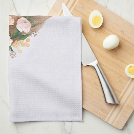 Bruin Pet van Cowgirl met roze bloemen Theedoek (Quarter Fold)