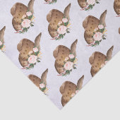 Bruin Pet van Cowgirl met roze bloemen Tissuepapier (Detail)