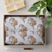 Bruin Pet van Cowgirl met roze bloemen Tissuepapier (Geschenk)