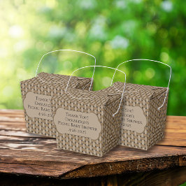 Bruin picknick Baby shower mand dank u Bedankdoosjes