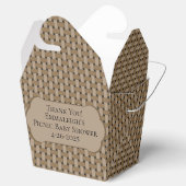 Bruin picknick Baby shower mand dank u Bedankdoosjes (Geopend)