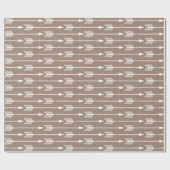 Bruin pijlpatroon cadeaupapier (Vlak)