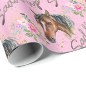 Bruin Pink Birthday Girl Cadeaupapier (Rol Hoek)