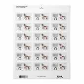 Bruin Pinto Dravend Tekenpaard Etiket (Full Sheet)