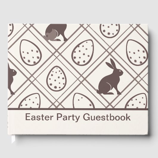 Bruin Plaid Gepersonaliseerde Pasen Gastenboek (Voorkant)