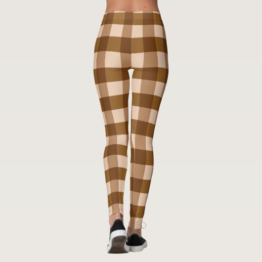 Bruin plaid patroon leggings (Achterkant)