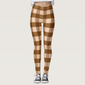Bruin plaid patroon leggings (Voorkant)