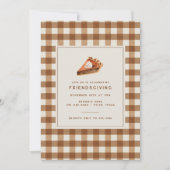 Bruin Plaid Pompoen Pie Thanksgiving Friendsgiving Kaart (Voorkant)