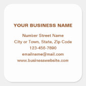 Bruin Plain Business Brand over White Vierkante Sticker (Voorkant)