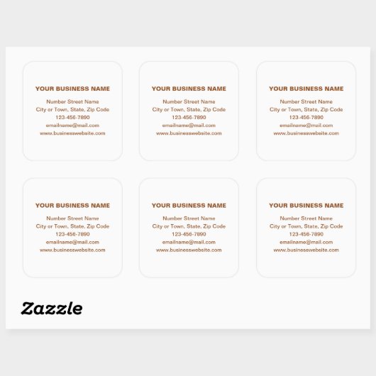 Bruin Plain Business Brand over White Vierkante Sticker (Vel)