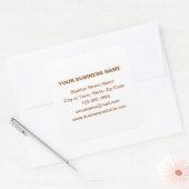 Bruin Plain Business Brand over White Vierkante Sticker (Envelop)