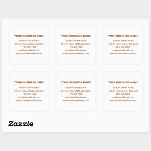 Bruin Plain Business Brand over White Vierkante Sticker